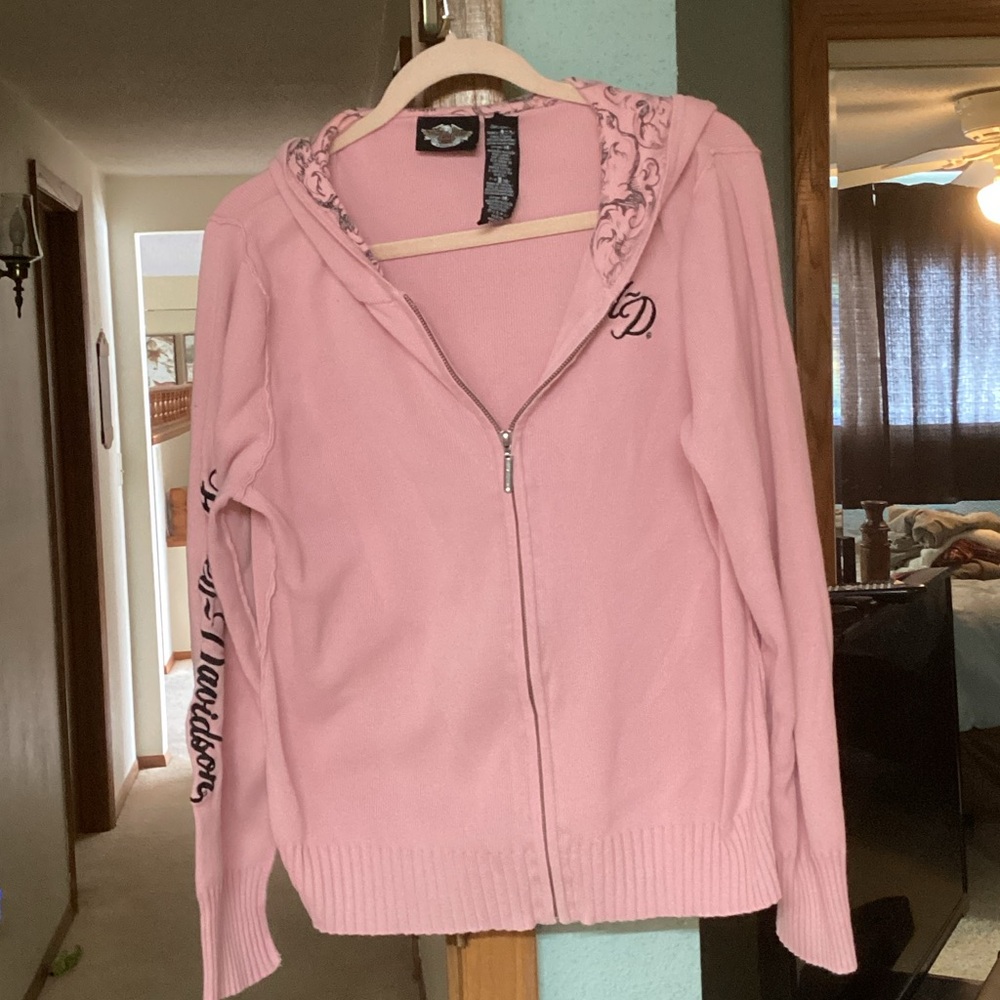Harley-Davidson Pink Zip-Up Women's Cardigan
